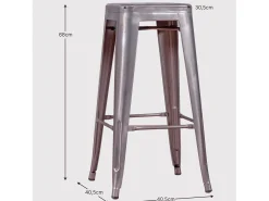 Nest Dream Banqueta empilhável de metal em aço (68cm) - Bistro -^ Banco
