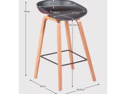 Banco*Nest Dream Banqueta nórdica com pernas em faia (63cm) - Daxer - Branco