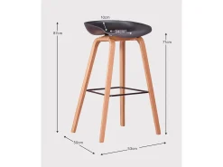 Banco|Nest Dream Banqueta nórdica com pés em madeira de faia (75cm) - Daxer - Branco