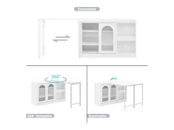 Hauss Spole Bar giratório com 2 portas de vidro - Tampo reversível -^ Móvel De Bar