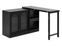 Sale Hauss Spole Bar giratório com 2 portas de vidro - Tampo reversível - Preto