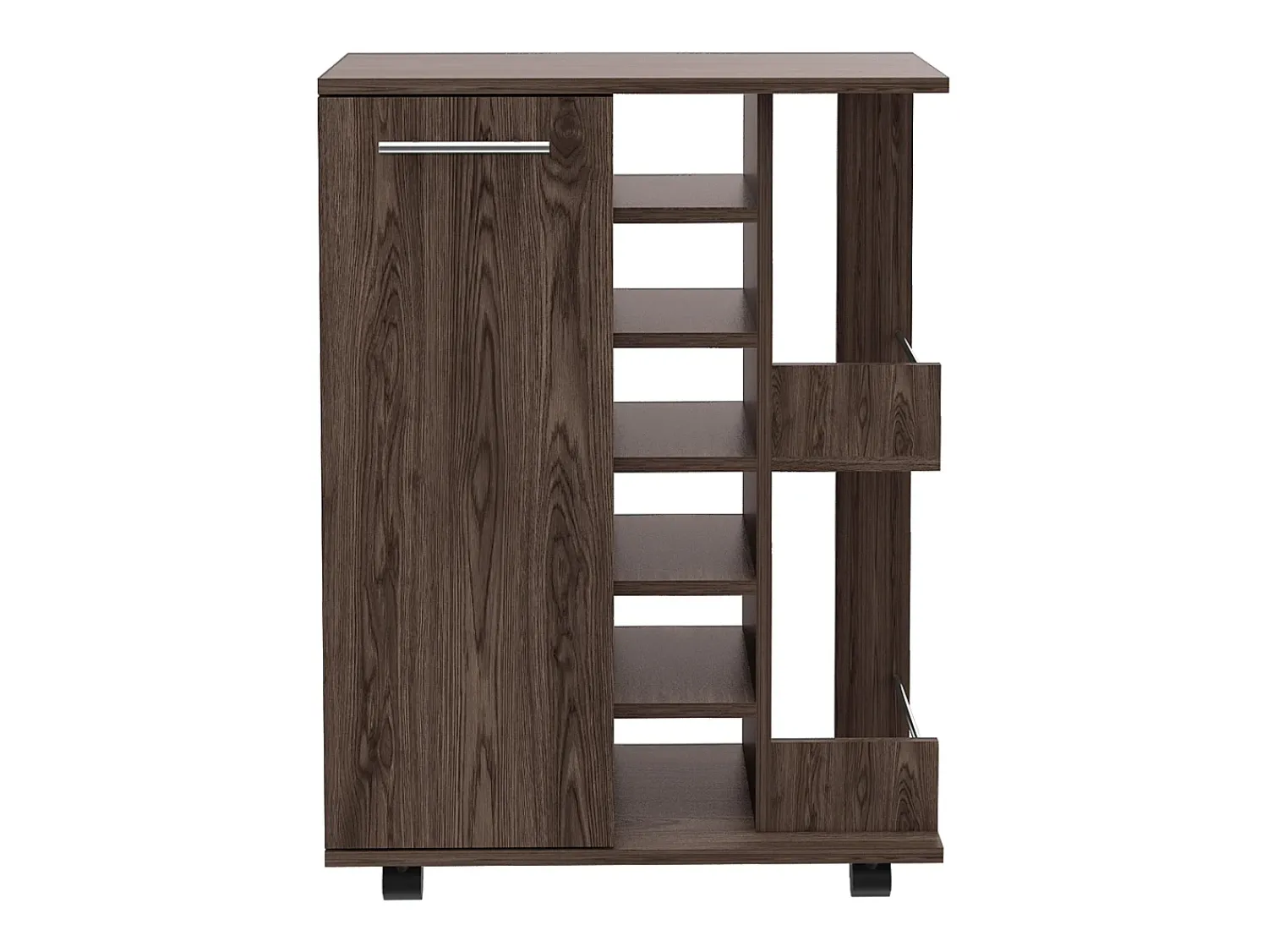Sale TuHome Bar Trolley, carrinho de bar, com suporte para garrafas e rodas Cinzento