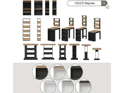 Vicco Bartisch carvalho goldkraft/antracite 110x55x106 repose Natural escuro