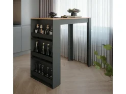 Móvel De Bar*Vicco Bartisch carvalho goldkraft/antracite 57x117x106 repose Natural escuro