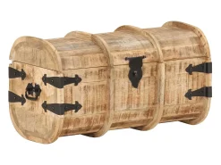 Clearance vidaxl Baús de arrumação 2 pcs madeira de mangueira maciça Natural claro
