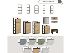 Móvel De Arrumação|Sapateira|Vicco Basculante de sapatos /sonoma 80x18.2x128.3 orlando Branco