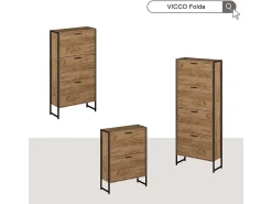 Discount Vicco Basculante de sapatos carvalho goldkraft/ 63x23.5x119 folda Preto