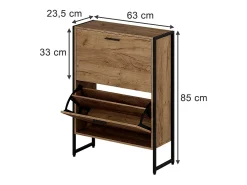 Móvel De Arrumação|Sapateira|Vicco Basculante de sapatos carvalho goldkraft/ 63x23.5x83 folda Preto