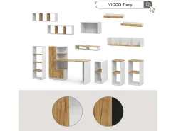 Vicco Bücherregal carvalho branco/dourado 40x30x74 tomy^ Prateleira