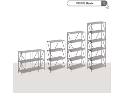 Vicco Bücherregal cinza-bege/preto 90x30x71 ravix^ Prateleira