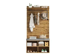 ModernLuxe Bengaleiro com bengaleiro e sapateira - prateleiras reguláveis ​​​​- Natural Natural claro
