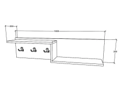 Sale Bengaleiro Grid, Antracite/Branco, 100 x 20 x 24 cm Cinza antracite