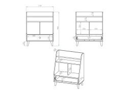 New Petits-Meubles Biblioteca 1 gaveta Alycia - rosa coral - efeito madeira 90cm Bege