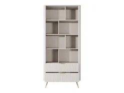 Biblioteca|Vente-unique Biblioteca 2 gavetas e 8 nichos MDF e dourado - ELONARIA de Pascal Morabito Bege