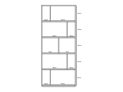 Biblioteca*Herdasa Biblioteca 5 prateleiras - A191cm x C80cm x P32cm carvalho e branco - Nack Branco sujo