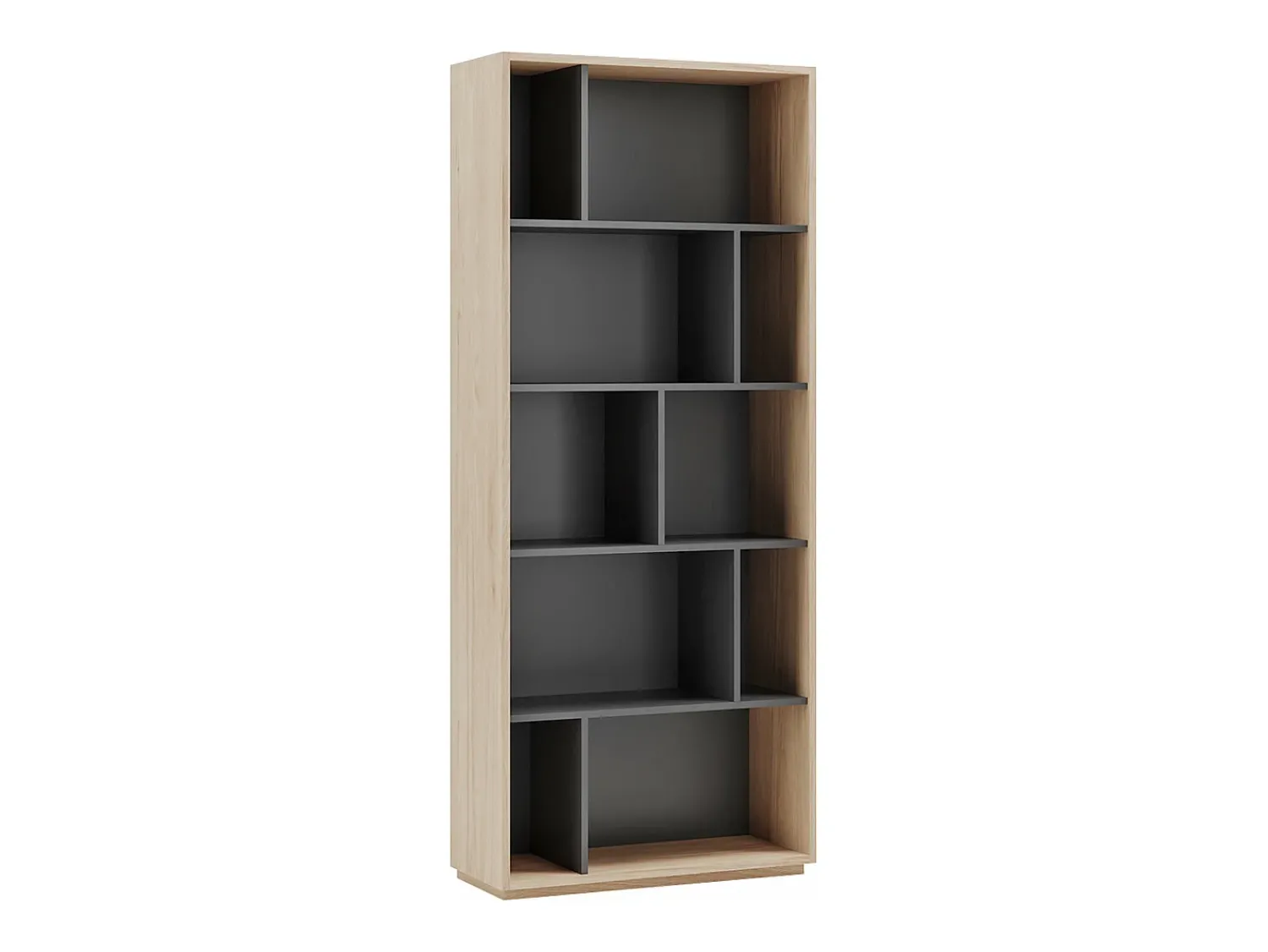 Sale Herdasa Biblioteca 5 prateleiras - A191cm x C80cm x P32cm carvalho e antracite - Nack Cinzento claro
