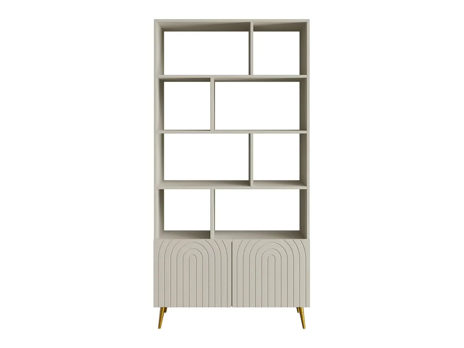 Clearance Vente-unique Biblioteca com 2 portas e 8 nichos - NORSIM de Pascal Morabito Bege