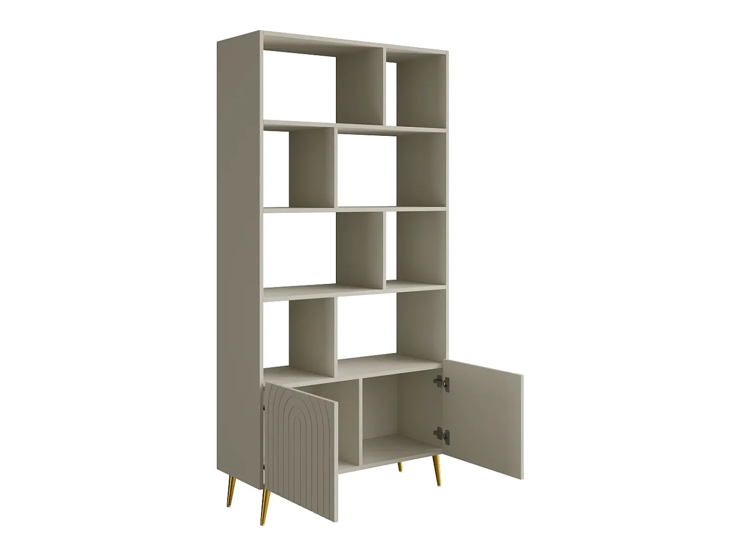 Clearance Vente-unique Biblioteca com 2 portas e 8 nichos - NORSIM de Pascal Morabito Bege