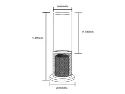 Biolareira de mesa a bioetanol TOLOSA D20 x H49,5 interno externo^ Lareira