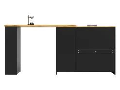 Online ModernLuxe Buffet、Móveis de barra deslizante em MDF - com LED e faixas diversas - Preto