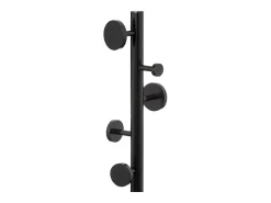 New Five Cabide circular para corredor com 8 cabides estilo industrial, 176 cm Preto