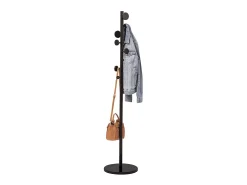 New Five Cabide circular para corredor com 8 cabides estilo industrial, 176 cm Preto