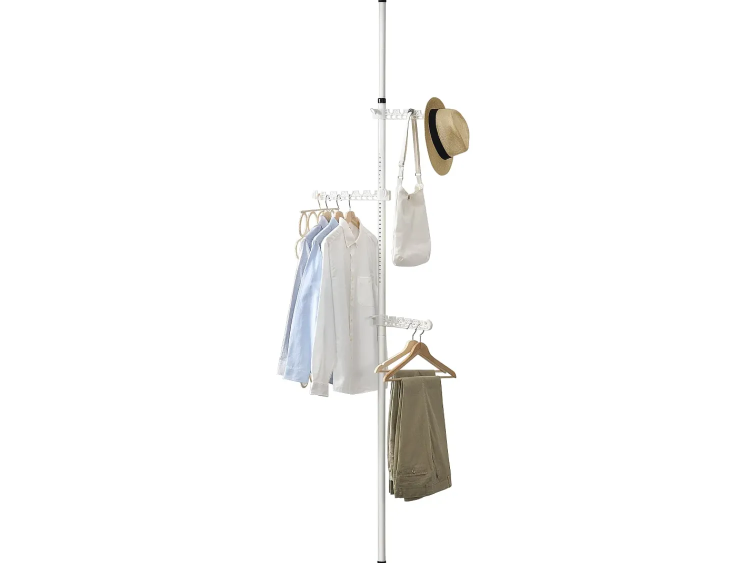 New Helloshop26 Cabide telescópico com altura ajustável 110 - 305 cm 03_0003506 Branco