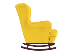 Poltrona* Cadeira baloiço c/ pernas em madeira seringueira veludo PT568596 Amarelo