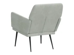 vidaxl Cadeira c/ apoio de braços 62x79x79 veludo -claro^ Poltrona