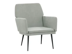 vidaxl Cadeira c/ apoio de braços 62x79x79 veludo -claro^ Poltrona