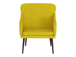 Poltrona| Cadeira c/ apoio de braços 63x76x80 cm veludo PT260164 Amarelo