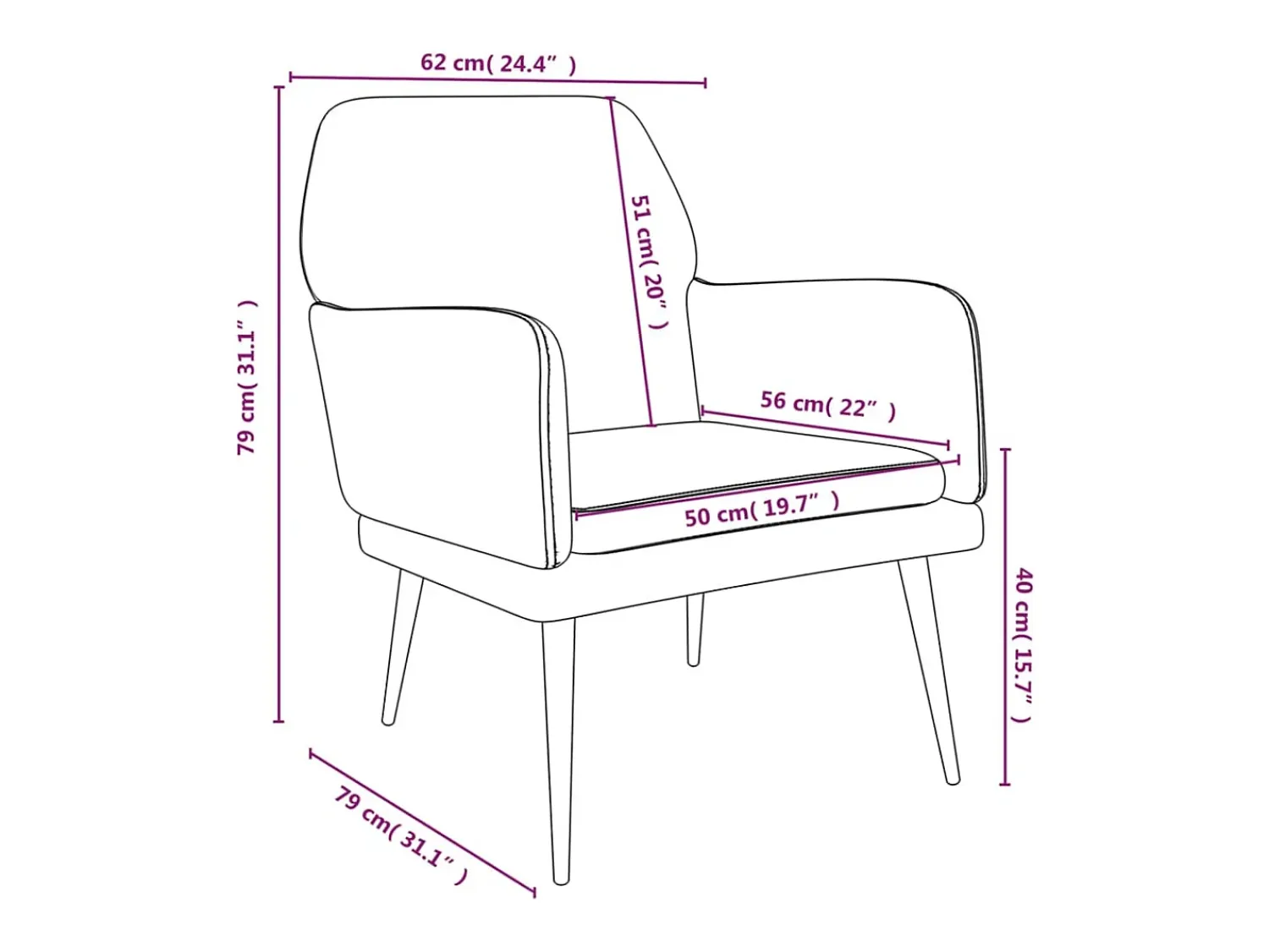 Poltrona|vidaxl Cadeira c/ apoio de braços 62x79x79 cm veludo -escuro Cinzento