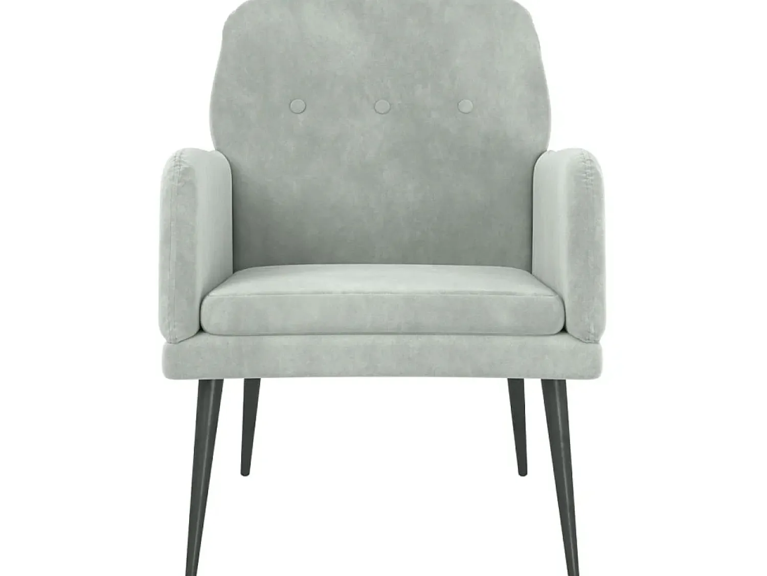 Poltrona| Cadeira c/ apoio de braços 62x79x79 veludo -claro PT575102 Cinzento