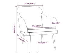 Poltrona|vidaxl Cadeira c/ apoio de braços 63x76x80 cm veludo Amarelo