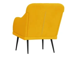 Poltrona|vidaxl Cadeira c/ apoio de braços 63x76x80 cm veludo Amarelo