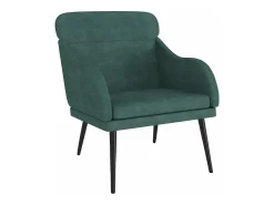 Poltrona* Cadeira c/ apoio de braços 63x76x80 cm veludo -escuro PT964140 Verde