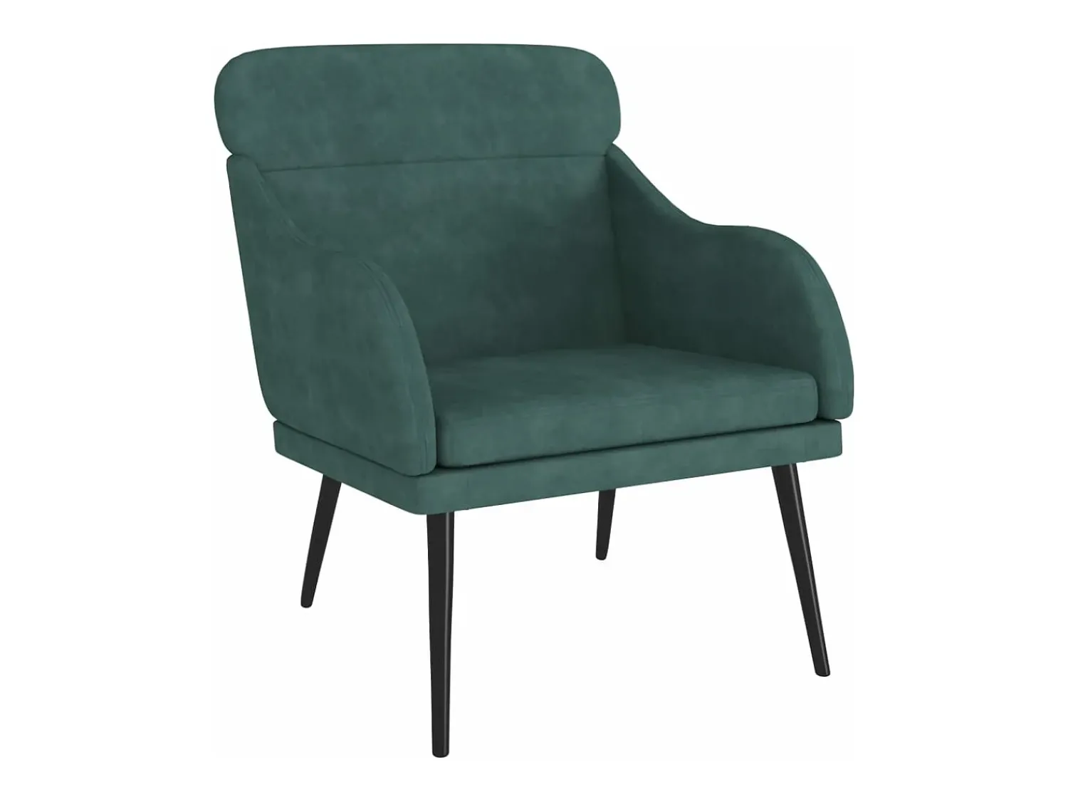 Poltrona* Cadeira c/ apoio de braços 63x76x80 cm veludo -escuro PT964140 Verde