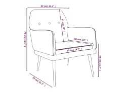 vidaxl Cadeira c/ apoio de braços 62x79x79 cm veludo^ Poltrona