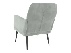 Poltrona*vidaxl Cadeira c/ apoio de braços 62x79x79 veludo -claro Cinzento