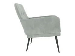 Poltrona*vidaxl Cadeira c/ apoio de braços 62x79x79 veludo -claro Cinzento