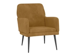 Poltrona*vidaxl Cadeira c/ apoio de braços 62x79x79 cm veludo Castanho