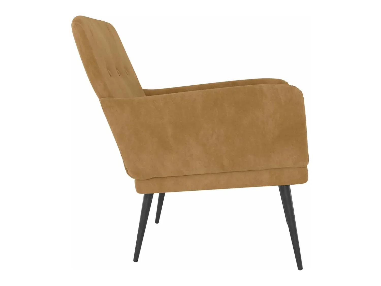 Poltrona* Cadeira c/ apoio de braços 62x79x79 cm veludo PT386465 Castanho