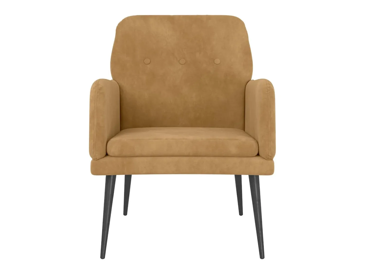 Poltrona* Cadeira c/ apoio de braços 62x79x79 cm veludo PT386465 Castanho