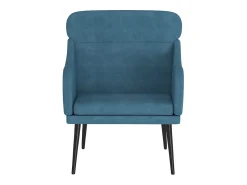 Poltrona| Cadeira com apoio de braços 63x76x80 cm veludo PT284295 Azul