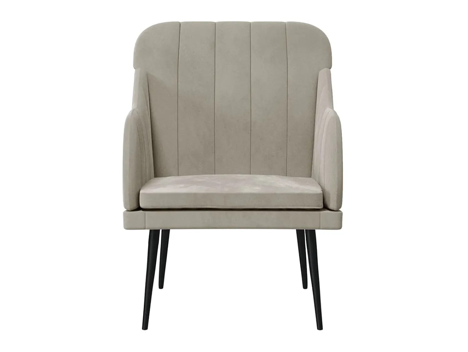 Cadeira com apoio de braços 63x76x80 cm veludo -claro PT785145^ Poltrona