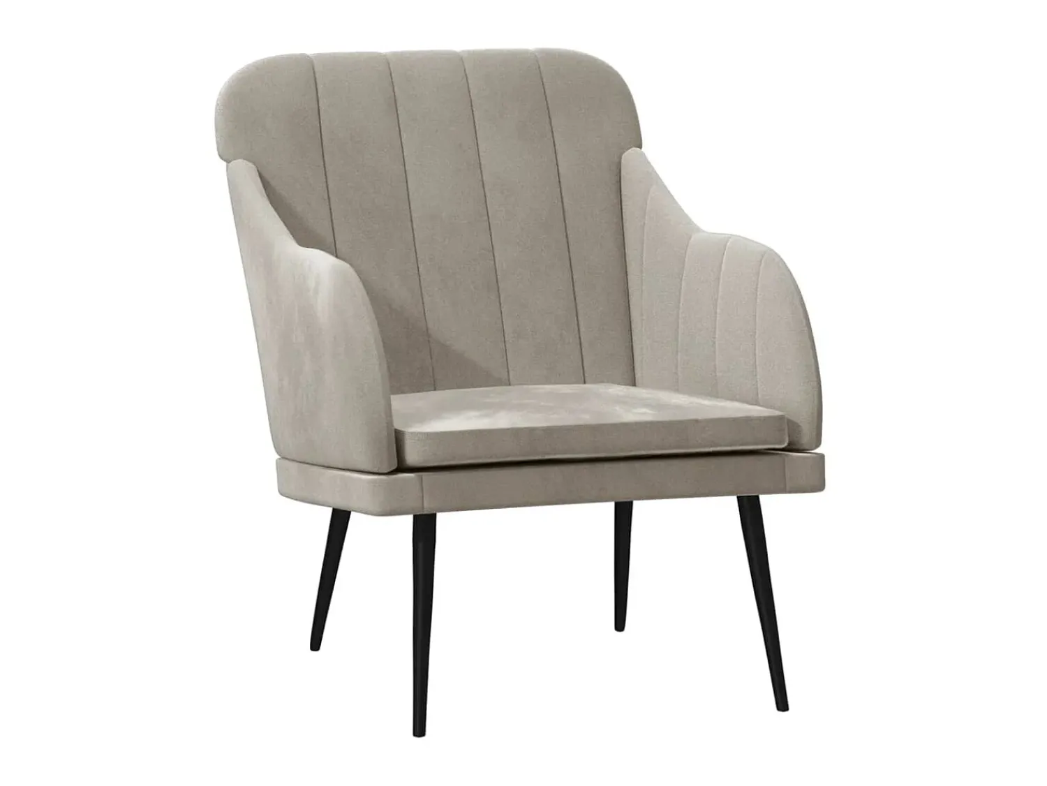 Cadeira com apoio de braços 63x76x80 cm veludo -claro PT785145^ Poltrona