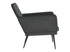 Poltrona*vidaxl Cadeira com apoio de braços 61x78x80 cm couro artificial Preto