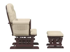 Poltrona| Cadeira de amamentação com banco tecido branco nata PT612242 Creme