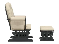 Poltrona*vidaxl Cadeira de amamentação com banco tecido branco nata Creme