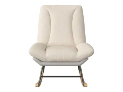 Cadeira de balanço acolchoada com encosto ajustável - Para sala de estar, quarto ou varanda - Dimensões: 90,5 x 74 x 98 cm^ Poltrona